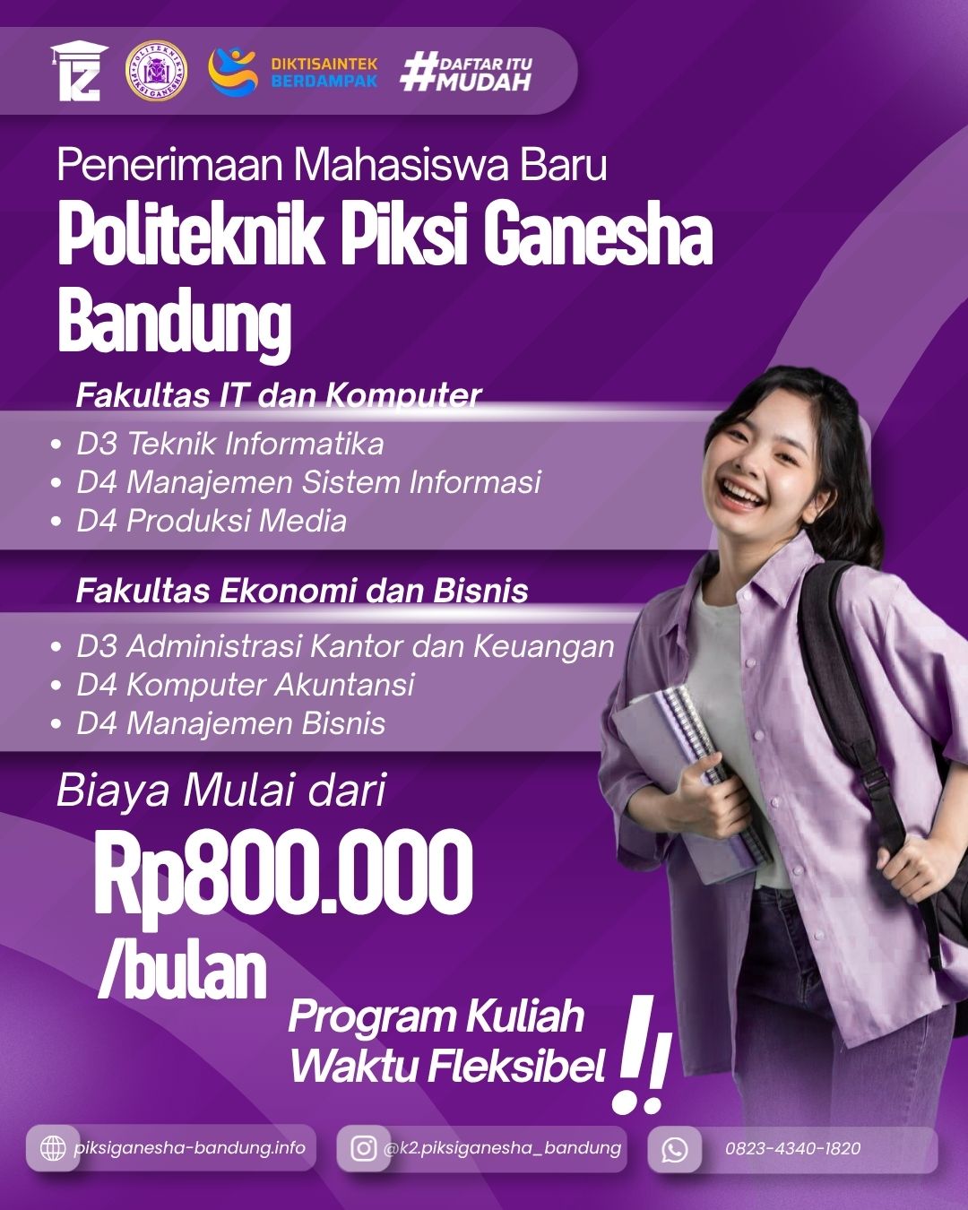 Kampus yang Masih Menerima Mahasiswa Baru di Bandung Ya Politeknik Piksi Ganesha