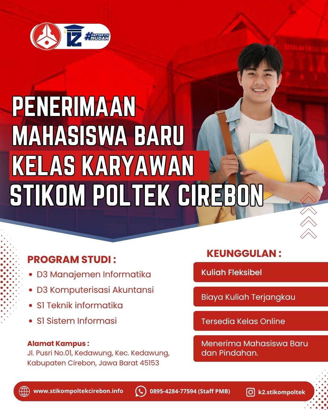 Kuliah fleksibel bisa sambil kerja di kampus STIKOM Poltek Cirebon