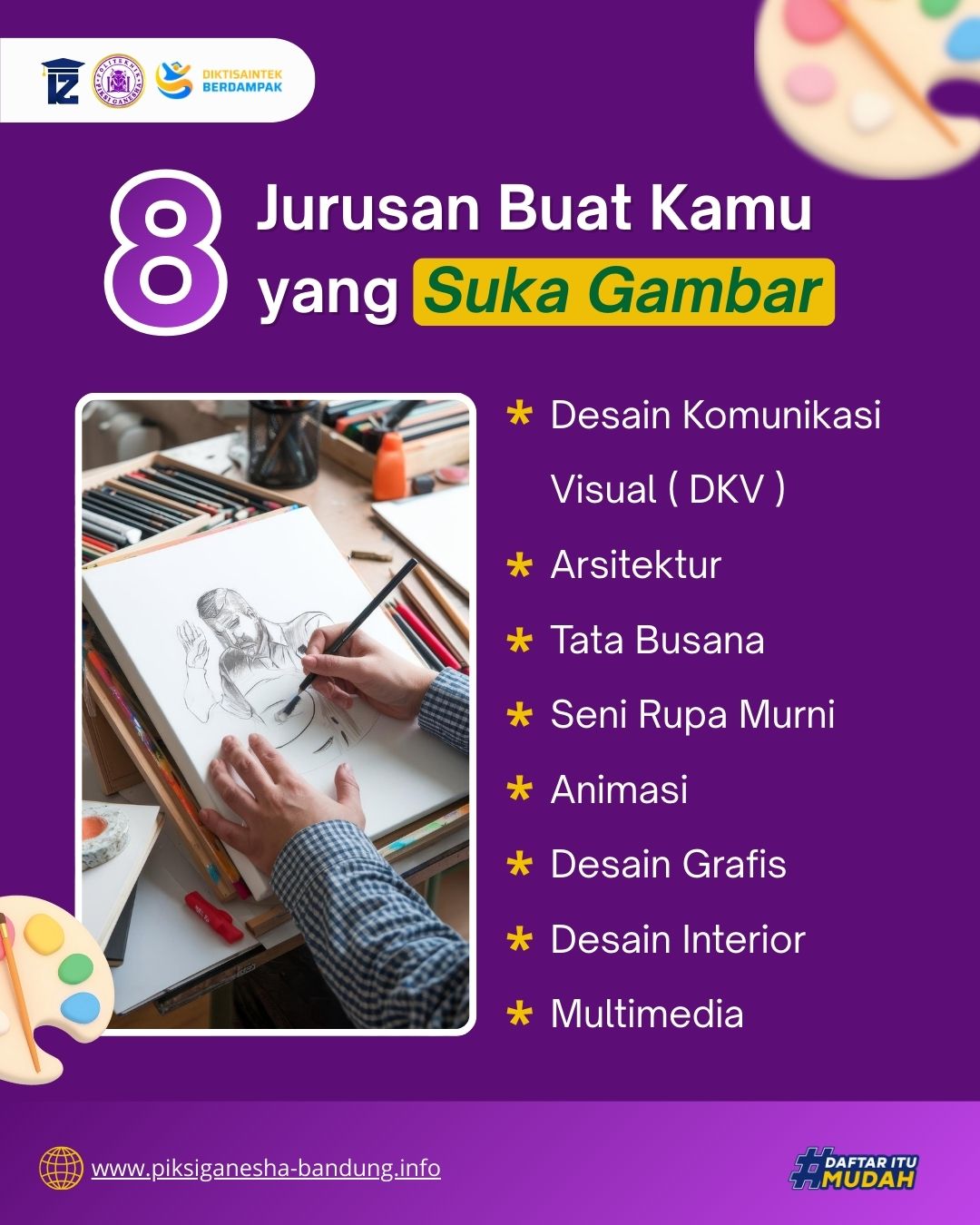 8 Jurusan Kuliah untuk Kamu yang Suka Menggambar dan Seni Visual