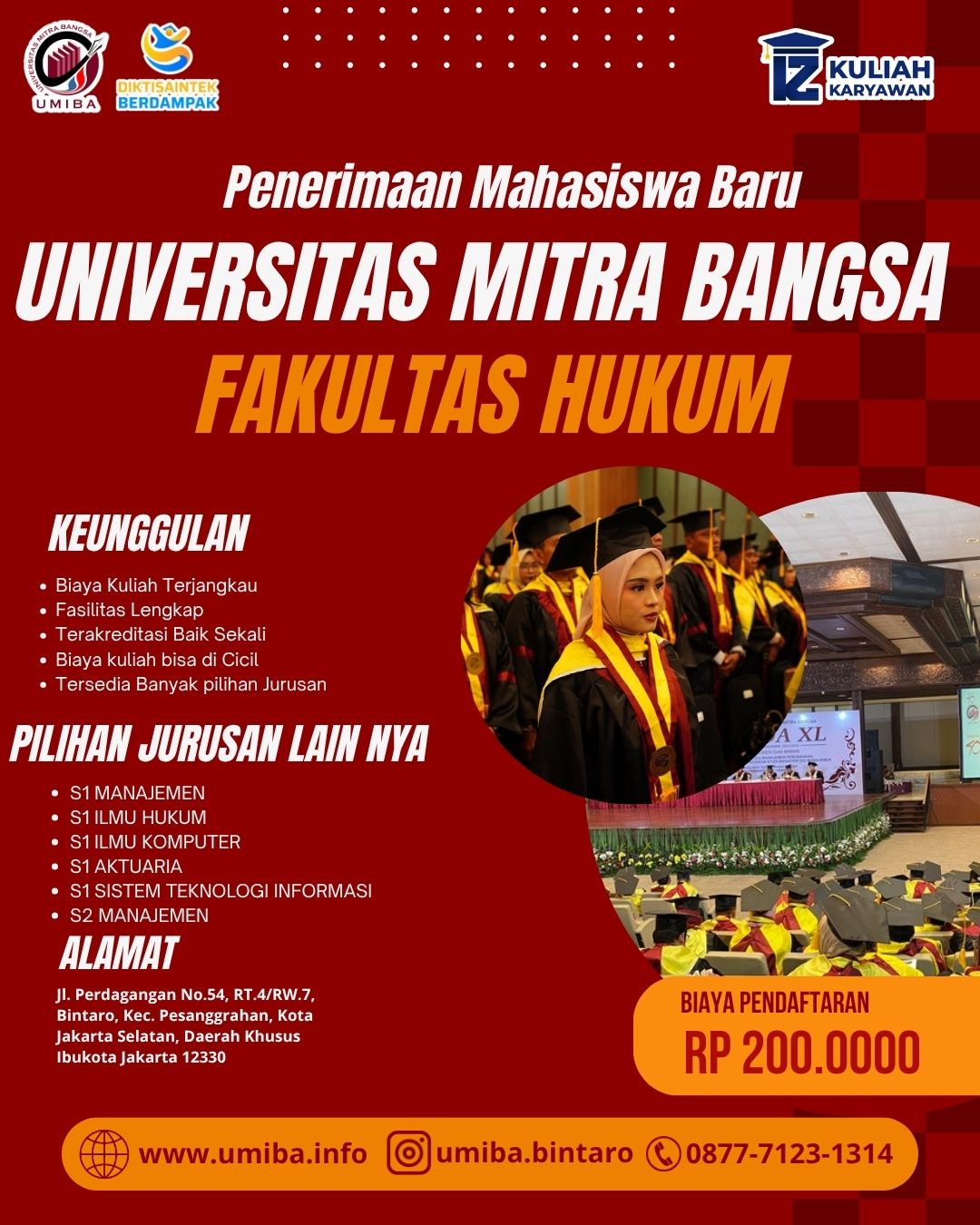Pendaftaran Kuliah S1 Hukum di Kampus UMIBA Bintaro