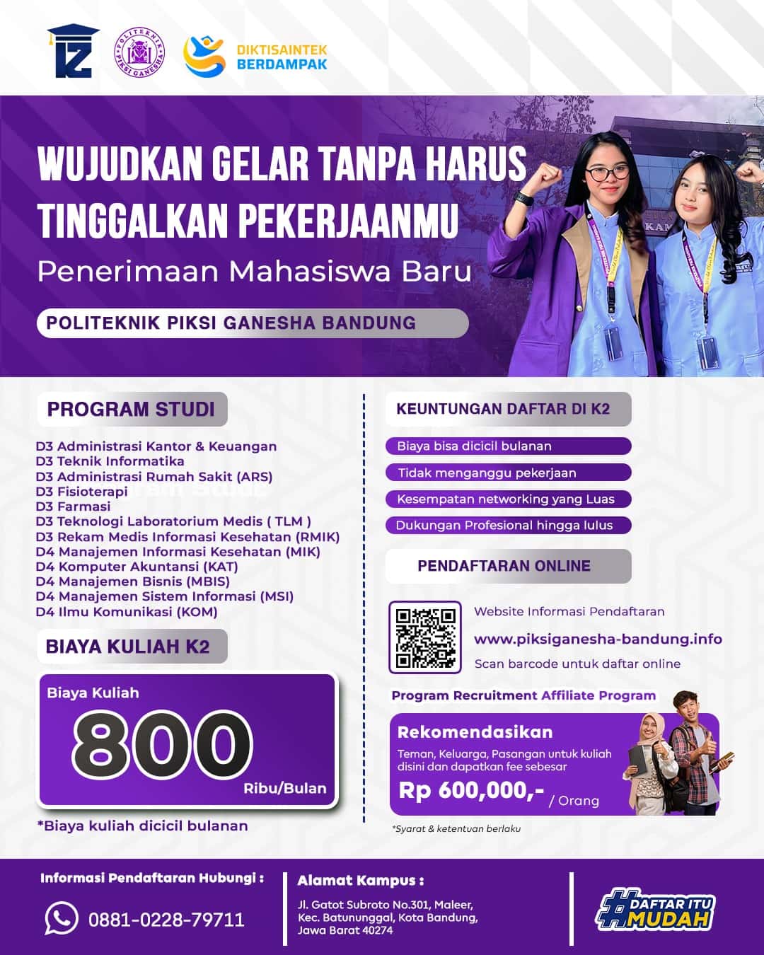 Kuliah Fleksibel di Politeknik Piksi Ganesha Bandung Tanpa Tinggalkan Pekerjaan