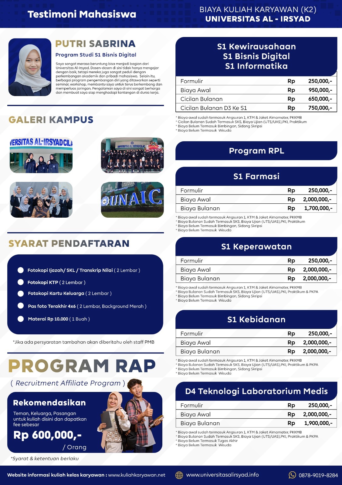 Biaya Kelas Karyawan UNAIC 