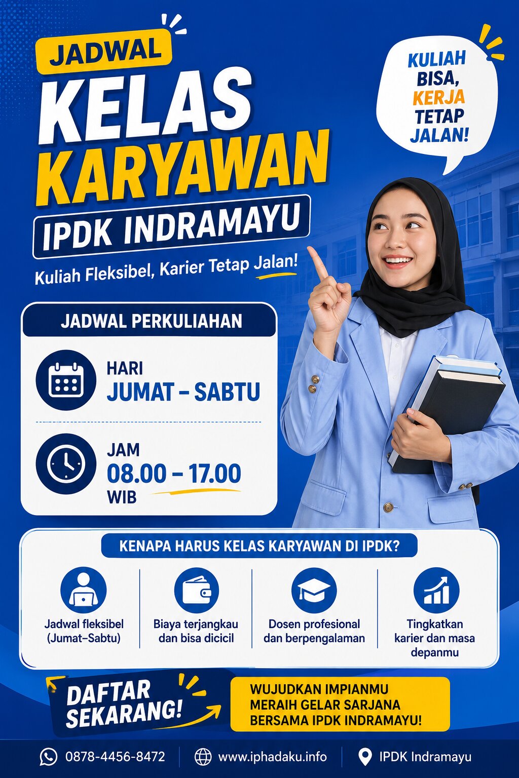 Jadwal Kelas Karyawan di Kampus Institut Pangeran Dharma Kusuma  Indramayu 