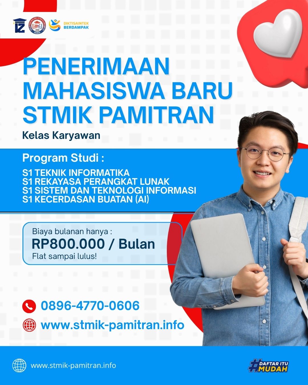 Penerimaan Mahasiswa Baru Kelas Karyawan STMIK Pamitran Karawang