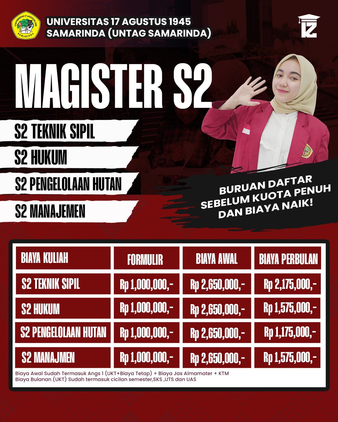 Biaya Kuliah UNTAG Samarinda