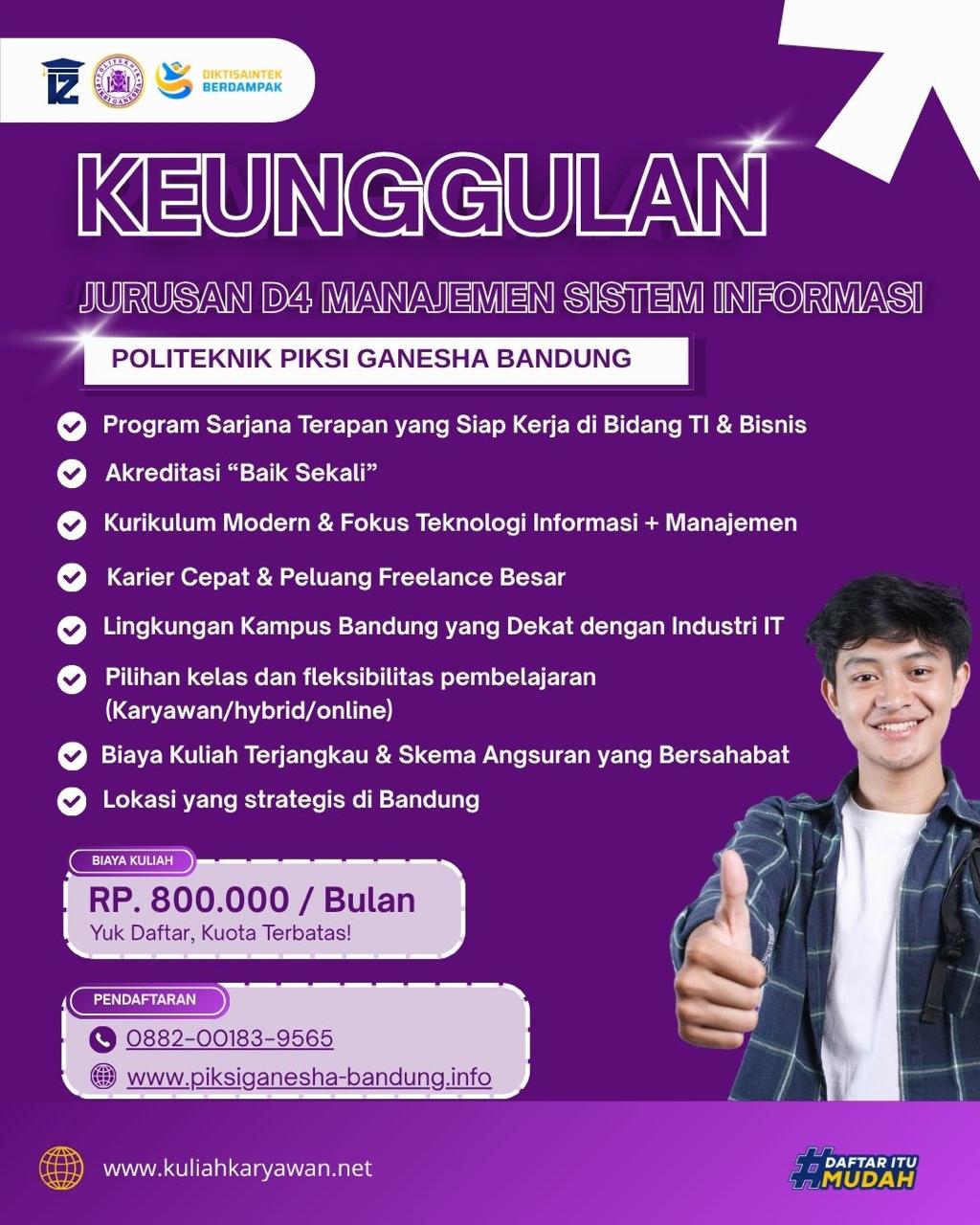 Keunggulan Jurusan Manajemen Sistem Informasi di Politeknik Piksi Ganesha Bandung