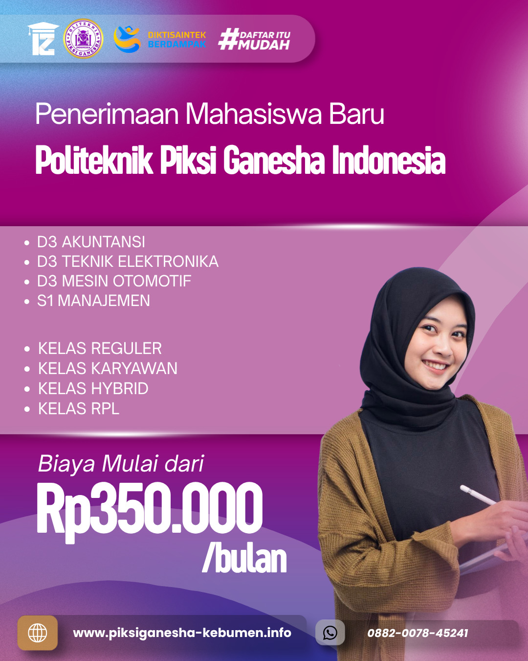 kampus Pilihan Warga Kebumen, Politeknik Piksi Ganesha Indonesia
