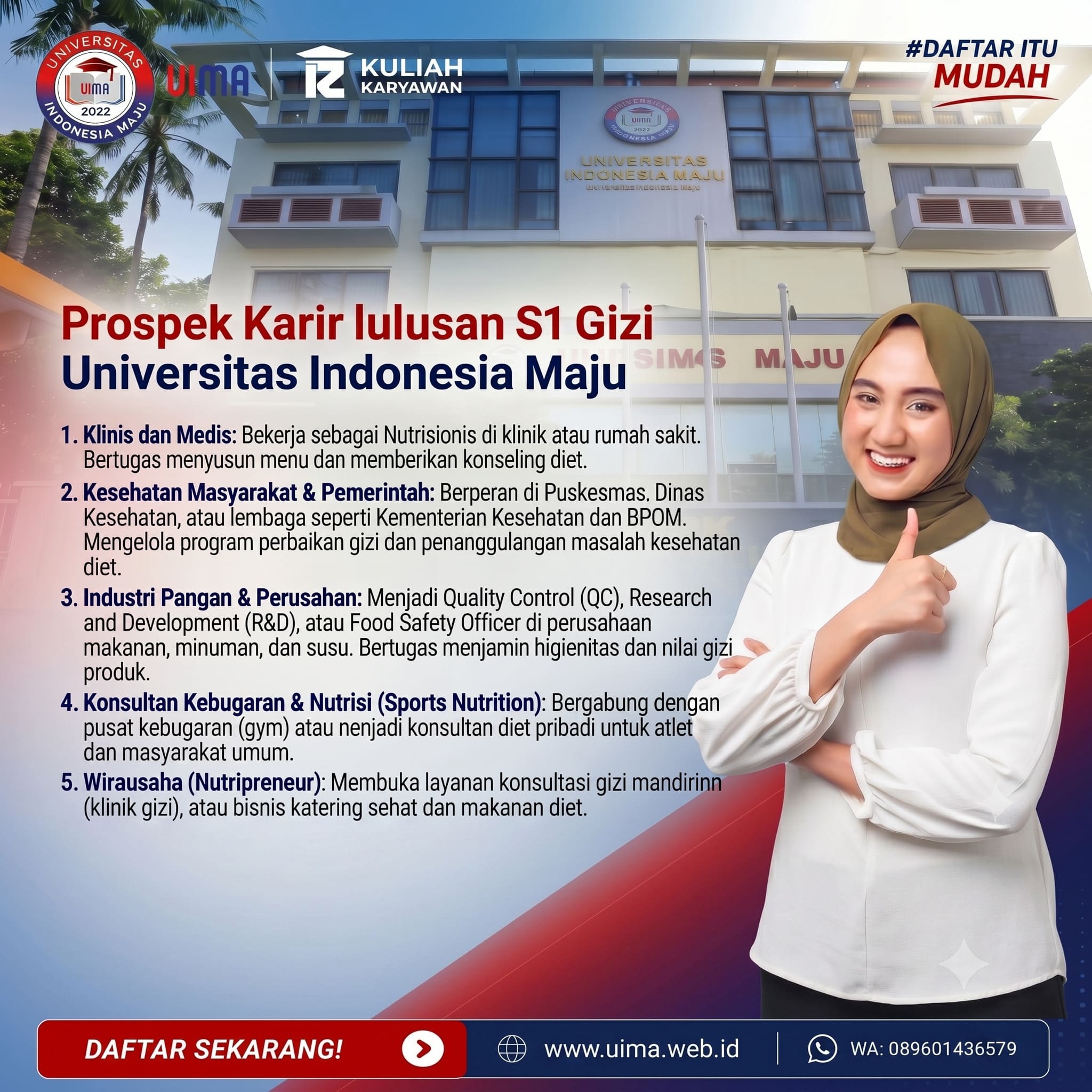 Kelas Karyawan Jurusan Gizi Sekitar Kebayoran Lama