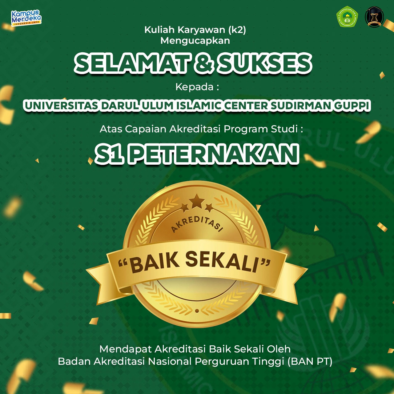 Peternakan Ditetapkan Akreditasi Baik Sekali oleh BAN PT