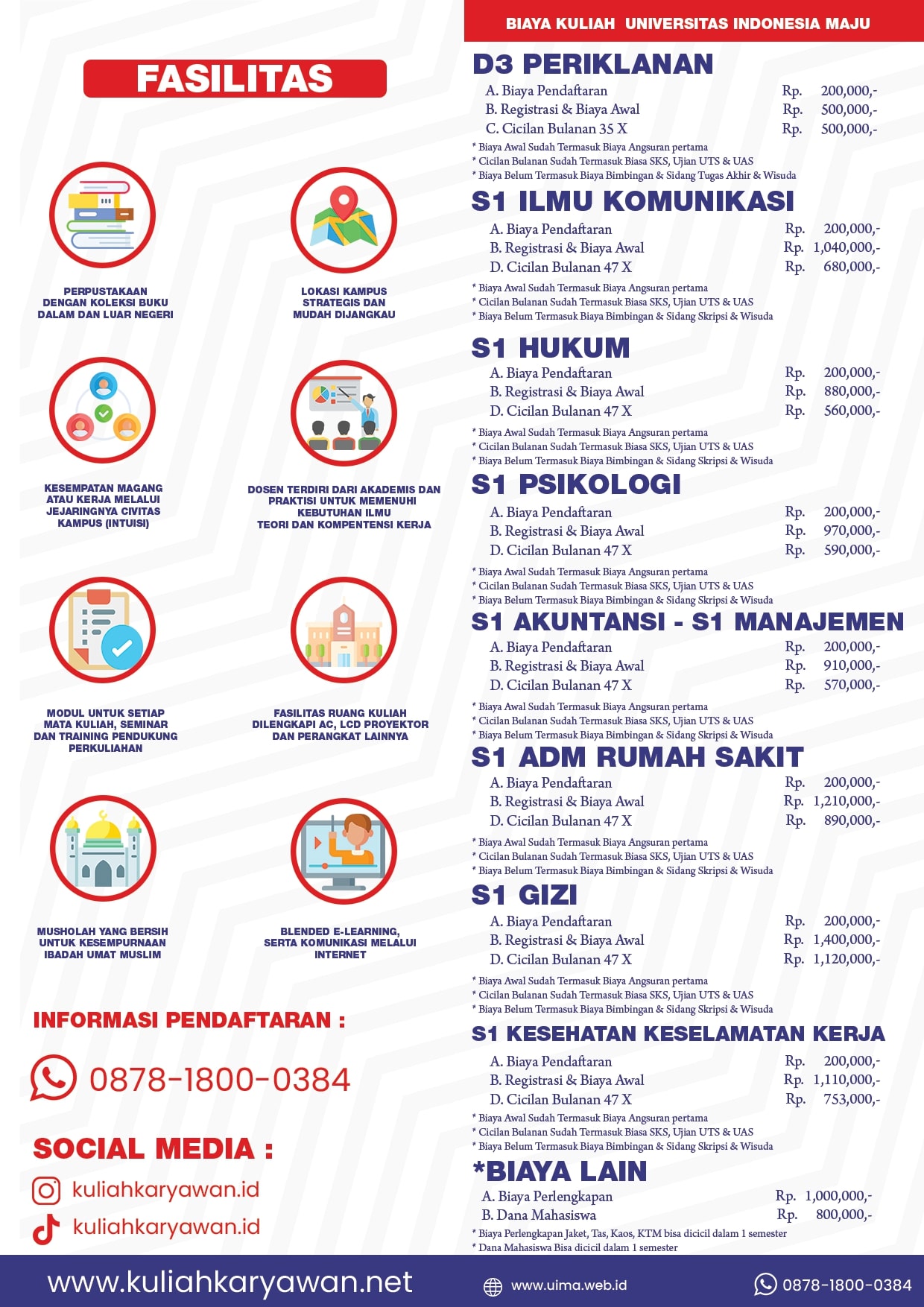 Biaya Pendaftaran UIMA