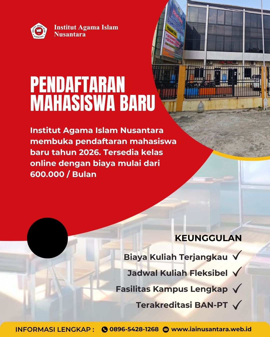 Pendaftaran Mahasiswa Baru Kelas Online di IAI Nusantara Tahun 2026