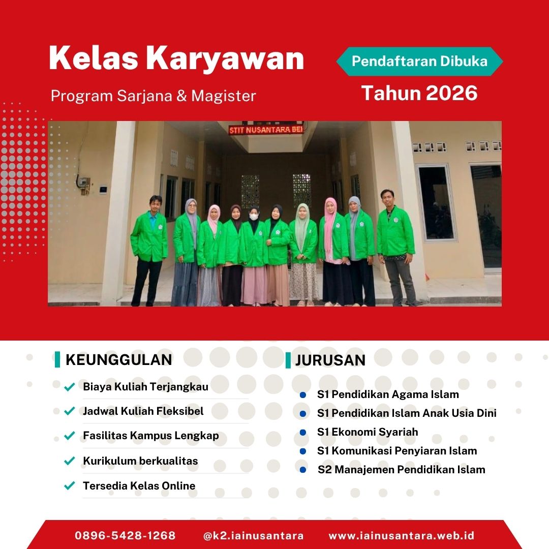 Pendaftaran Kelas Karyawan IAI Nusantara 2026