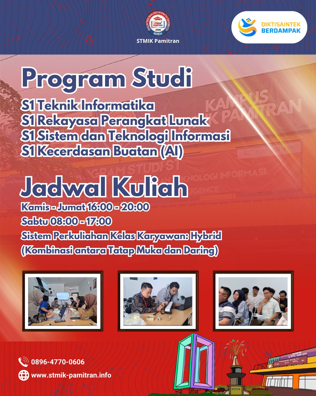 Program Studi dan Jadwal Kelas Karyawan STMIK Pamitran