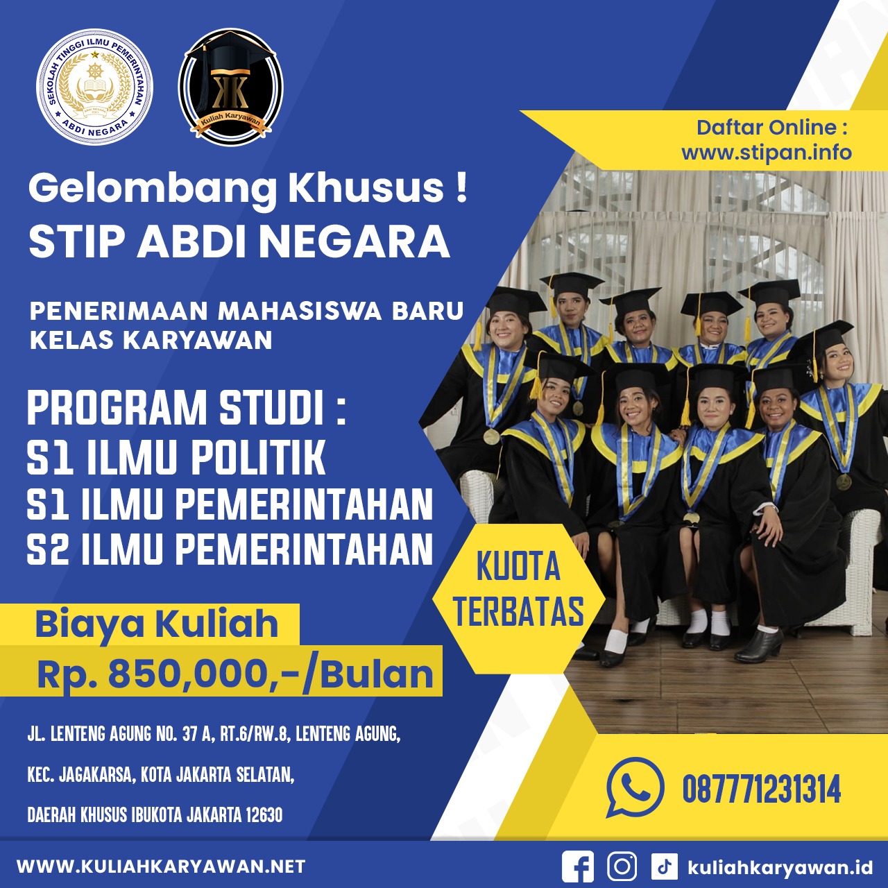 Informasi lengkap Kuliah Kelas Karyawan di STIPAN 