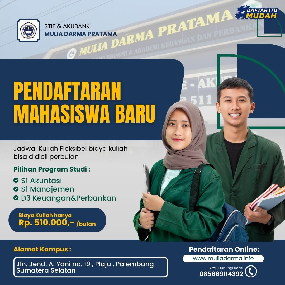 Kuliah Murah di Palembang Kampus STIE AKUBANK Mulia Darma Pratama