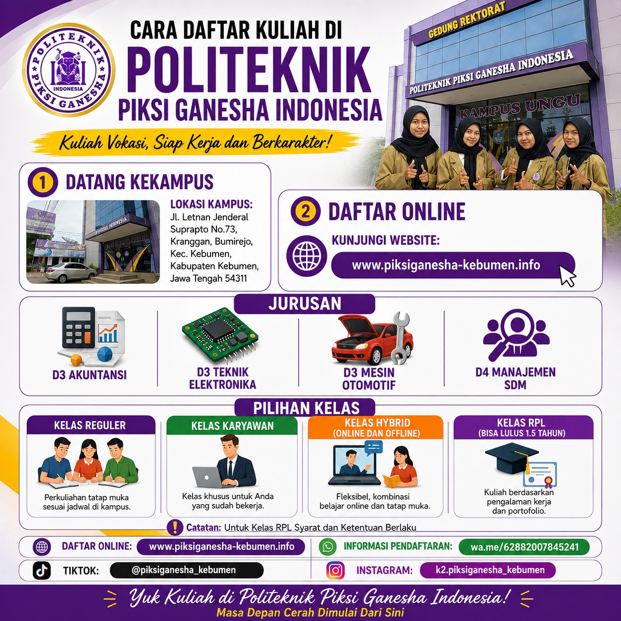 kampus Dengan Pilihan Kelas Beragam di Kebumen