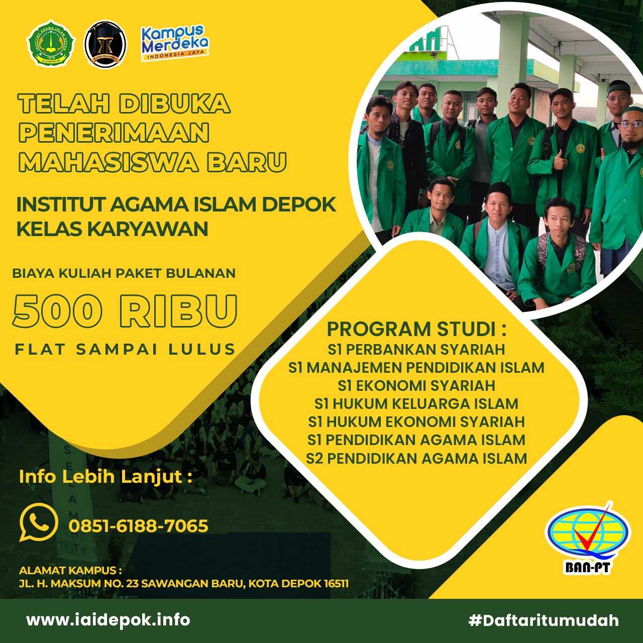 Kampus wilayah Bogor & Depok Akreditasi B