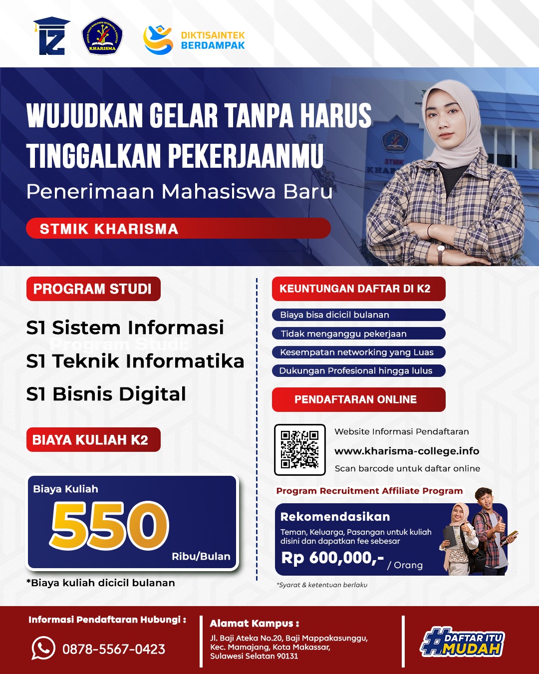 500 Ribu Sudah Bisa Kuliah di Kharisma College Makassar