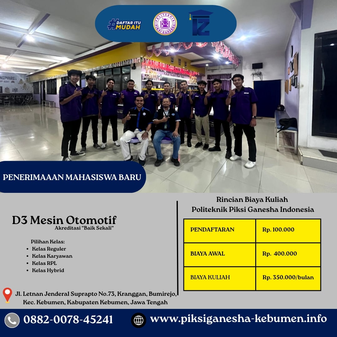 Formulir Pendaftaran Mahasiswa Baru Piksi Ganesha Kebumen