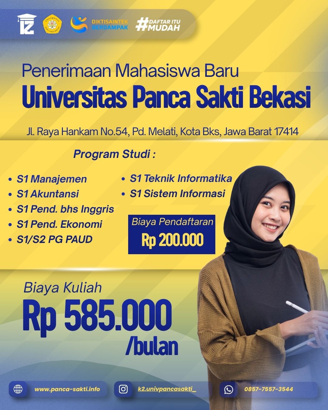 Pendaftarn Kuliah Ganjil 2026 Universitas Panca Sakti Bekasi di Perpanjang