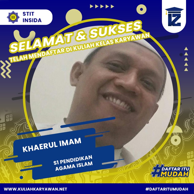Hallo Khaerul Imam Selamat Bergabung bersama STIT INSIDA 