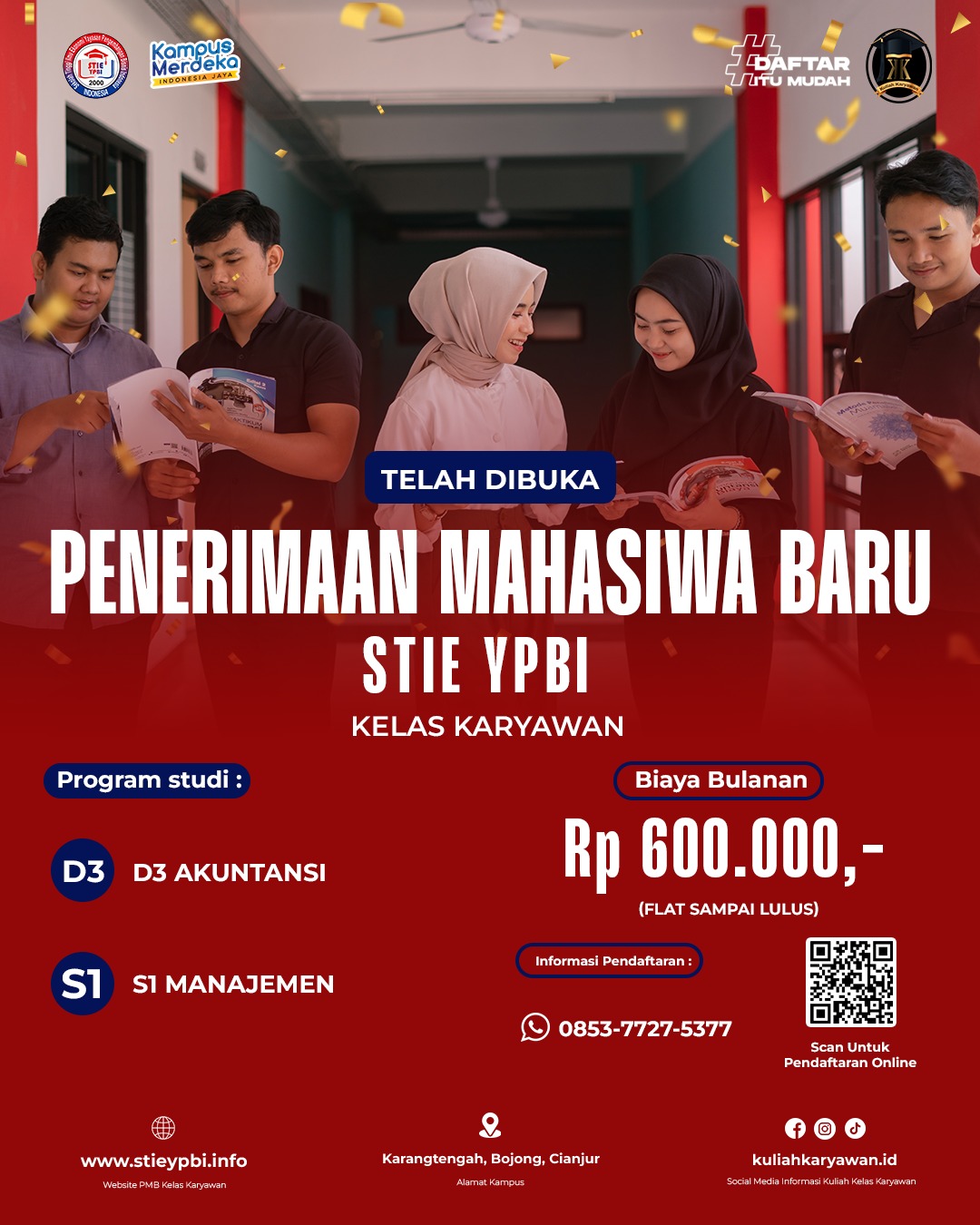 Batas Penerimaan Mahasiswa baru STIE YPBI Cianjur