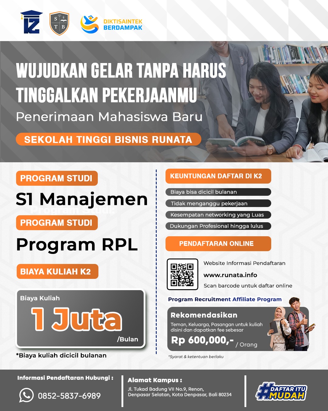 Batas Pendaftaran Kampus Sekolah Tinggi Bisnis Runata