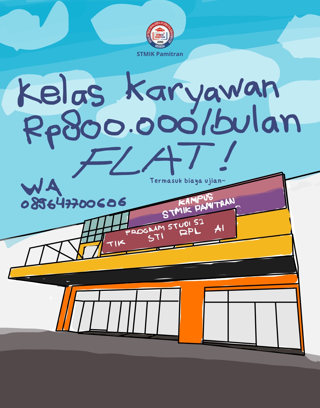 Kampus dengan Kelas Karyawan dengan Biaya Bulanan Hanya 800 Ribu di STMIK Pamitran