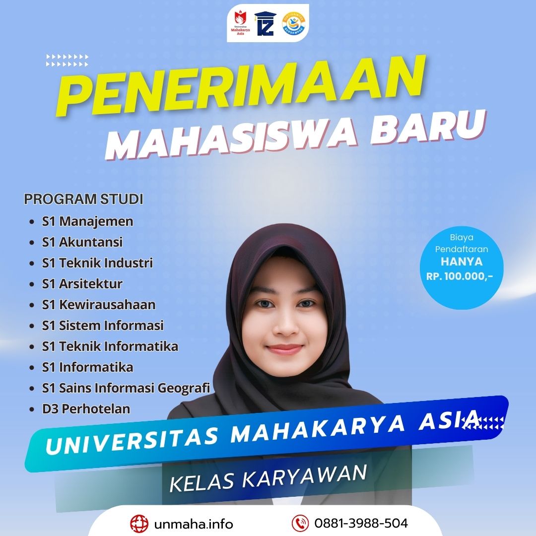 Cari Kampus Kuliah Karyawan di Sleman? Universitas Mahakarya Asia Solusinya Kuliah Karyawan (K2).