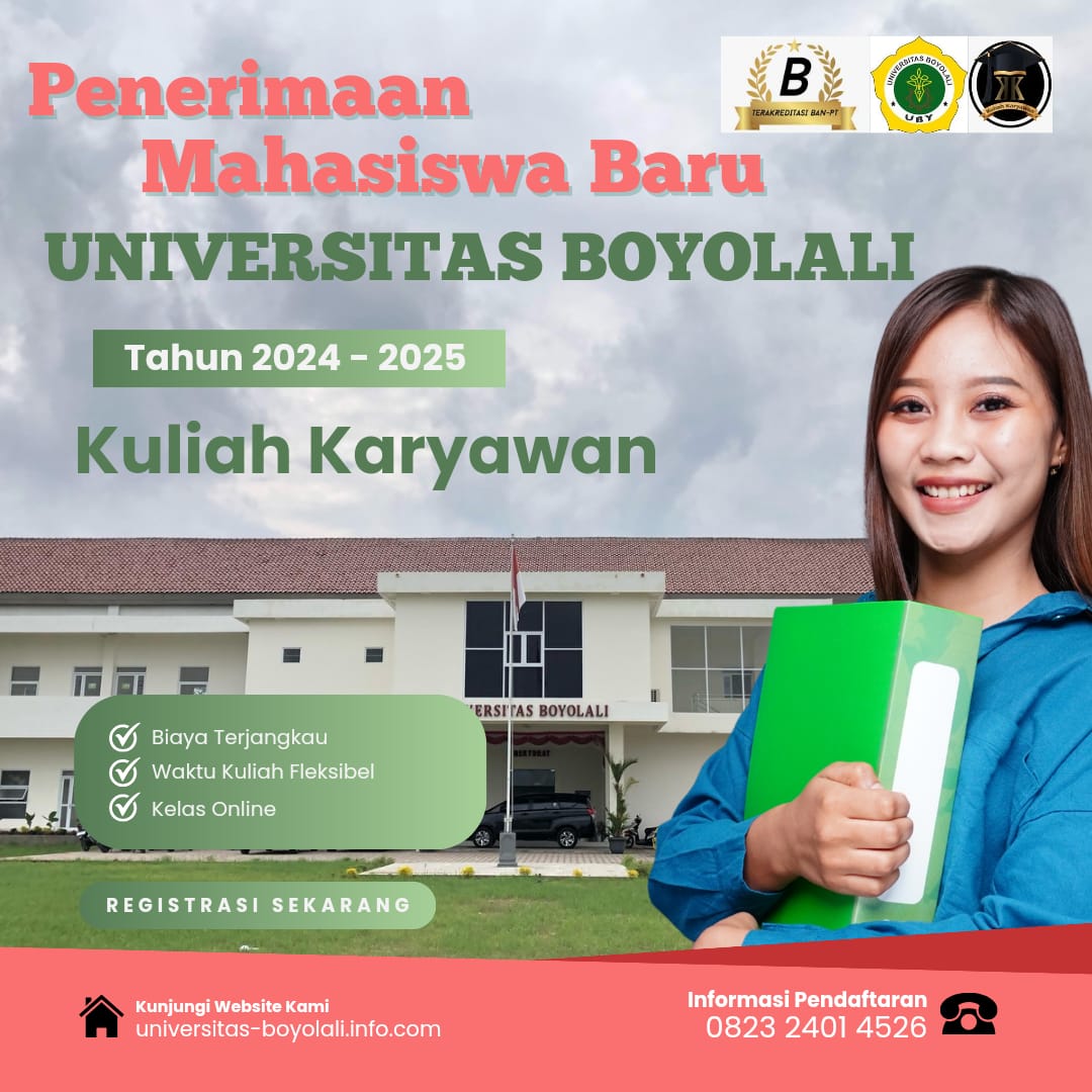 Penerimaan Mahasiswa Baru TA 2024 / 2025 Kuliah Karyawan Universitas Boyolali