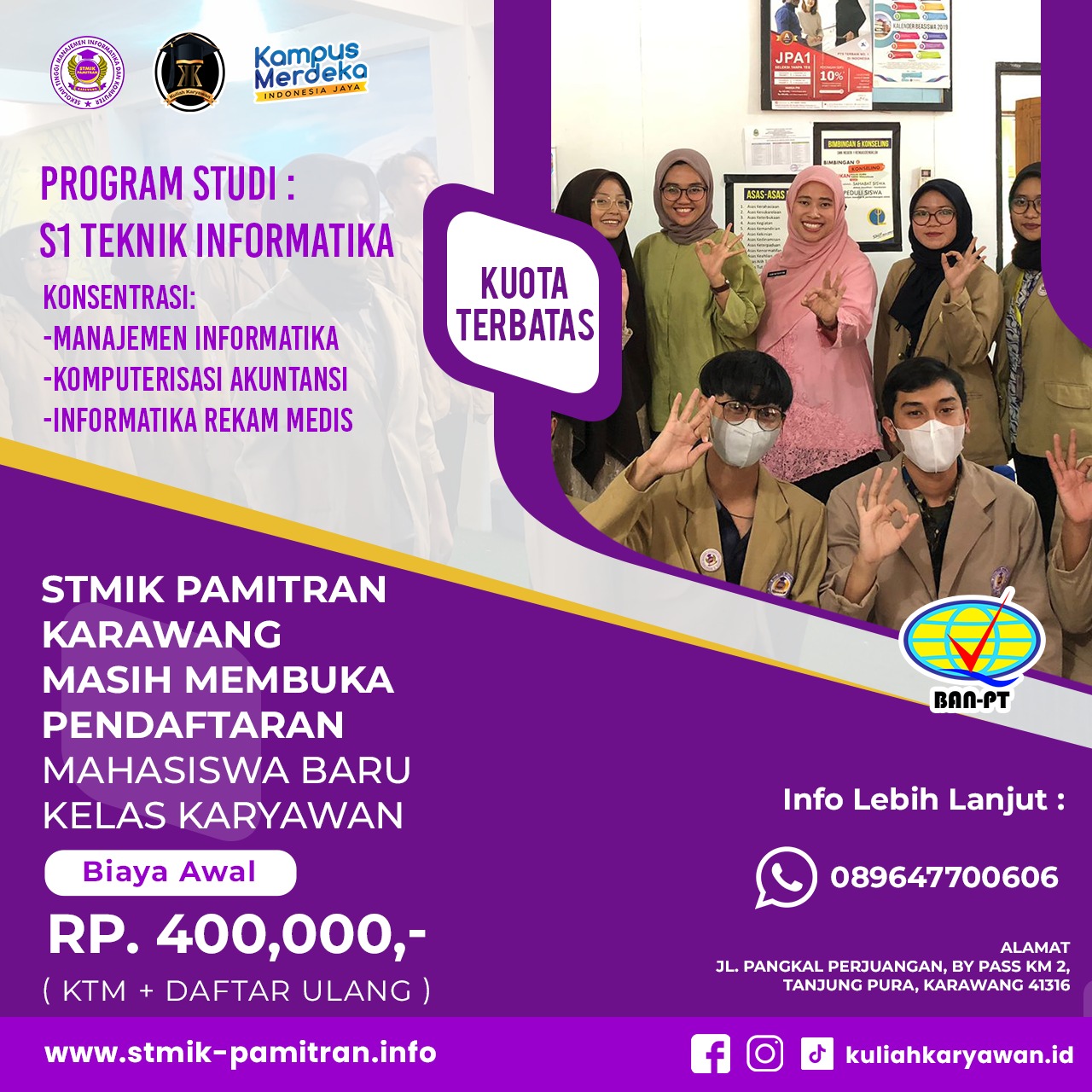Informasi Pendaftaran Kuliah Kelas Karyawan STMIK Pamitran