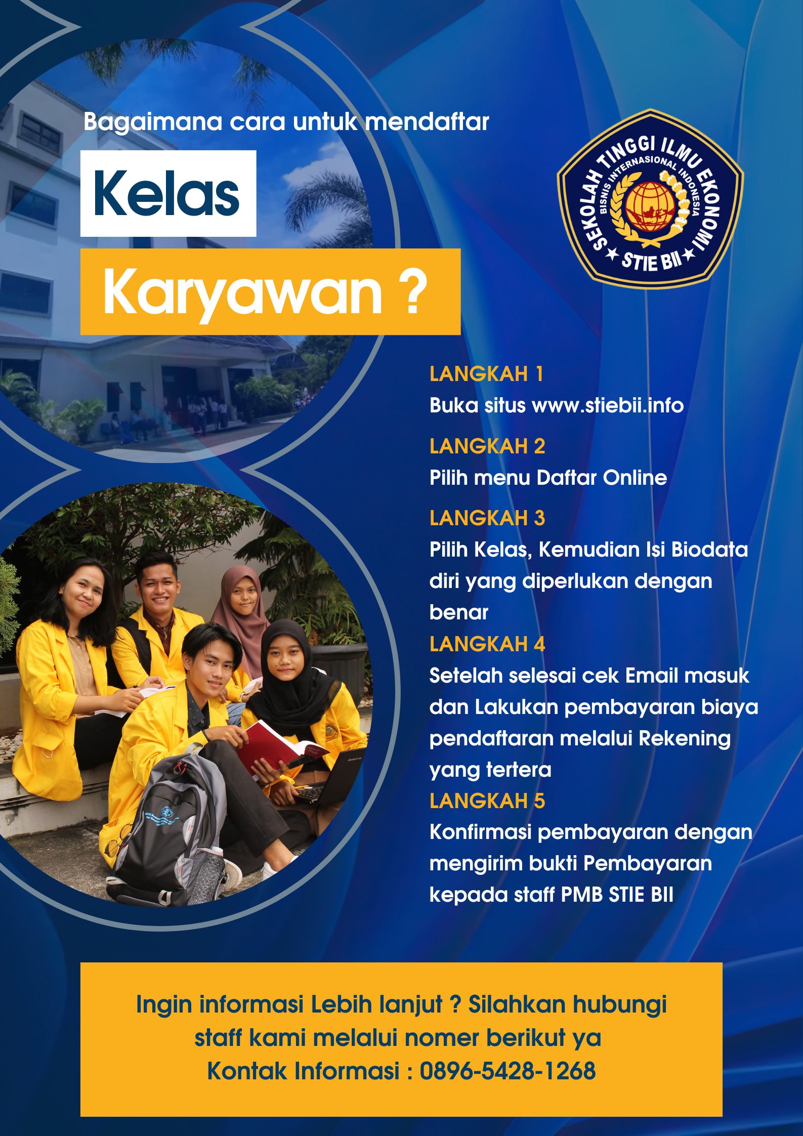 Cara Daftar Kelas Karyawan via Online di Kampus STIE BII