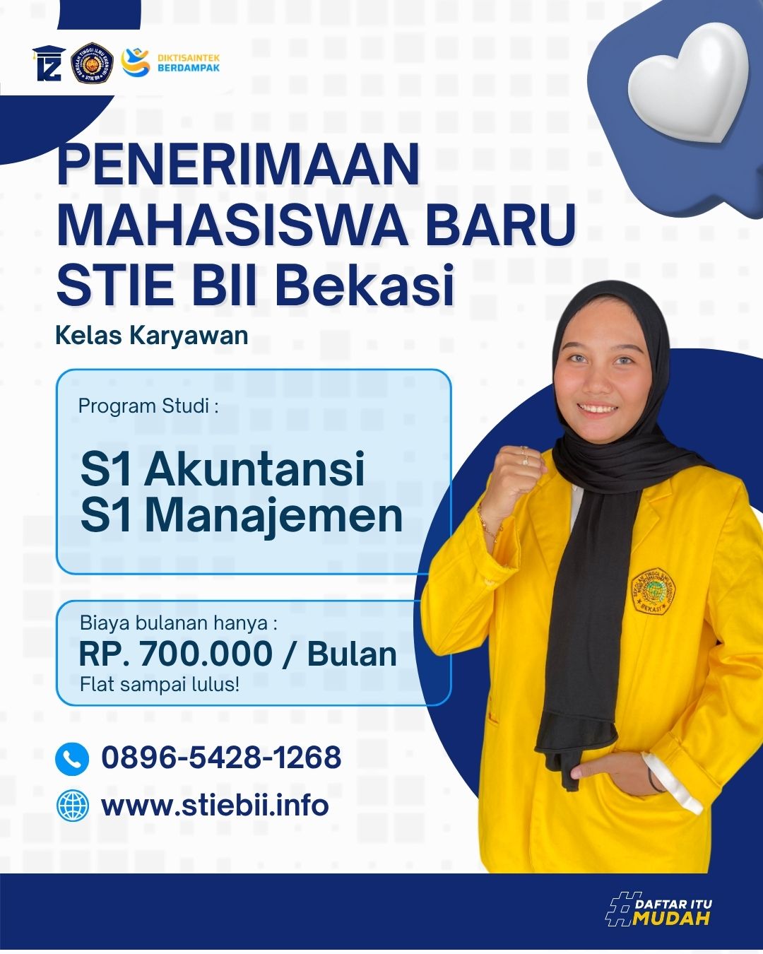 Kampus STIE BII Membuka pendaftaran Mahasiswa Baru untuk Semester Genap