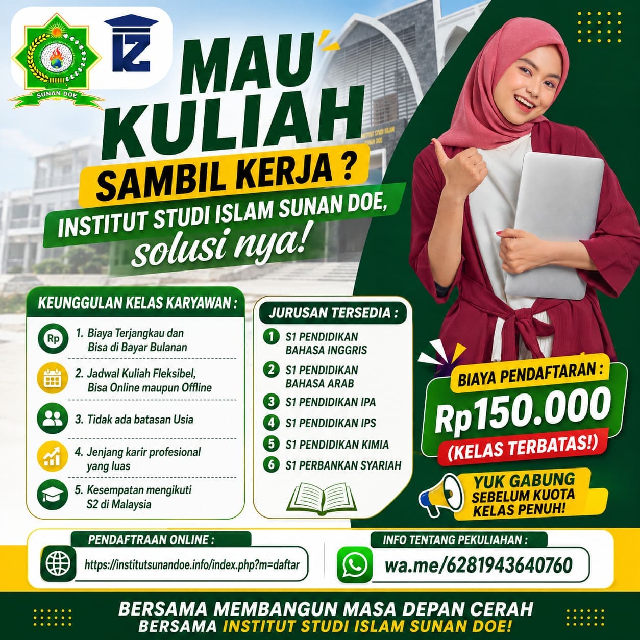 Kuliah Sambil Kerja di Institut Sunan Doe Lombok biaya murah