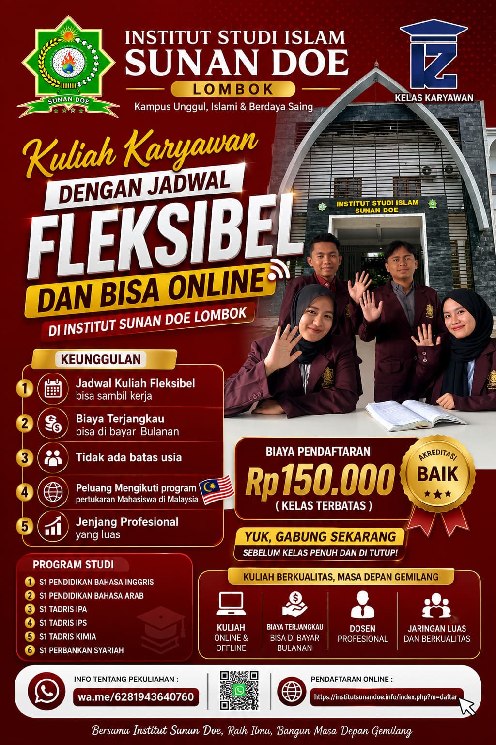 Kuliah Karyawan dengan Jadwal Fleksibel dan Bisa Online di Institut Sunan Doe Lombok