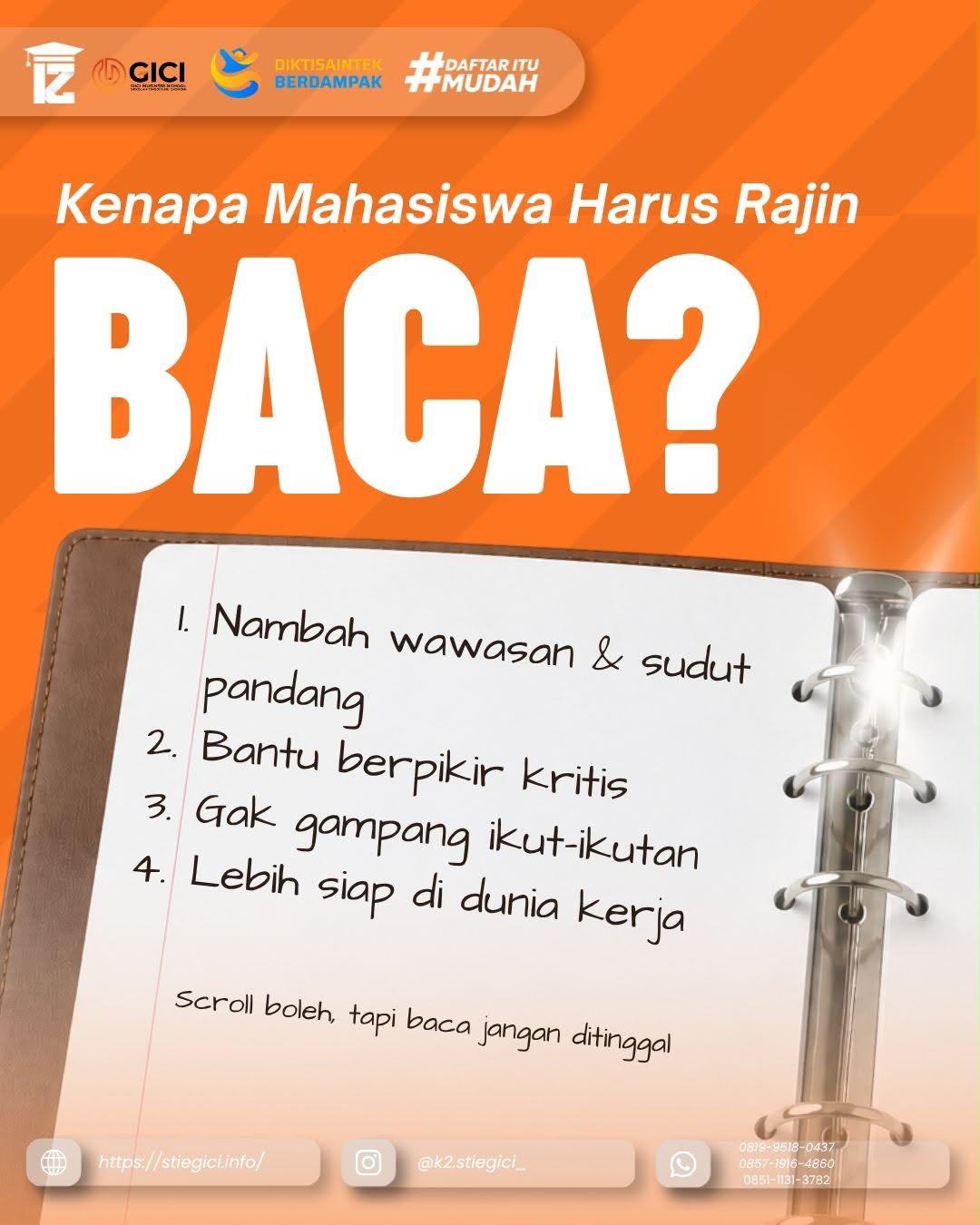 Kenapa Mahasiswa Harus Rajin Membaca untuk Meningkatkan Kompetensi dan Karier