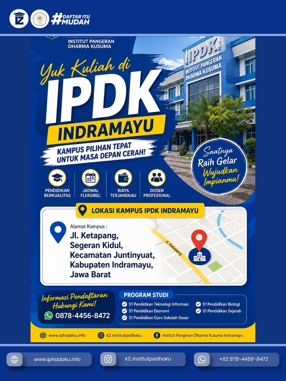 Lokasi Kampus Institut Pangeran Dharma Kusuma  Indramayu