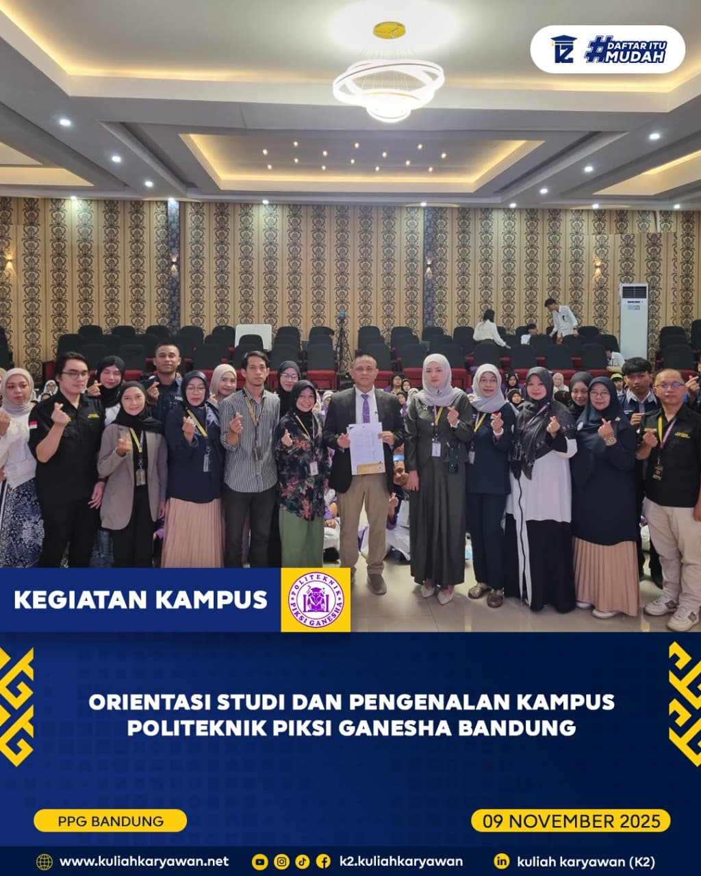 Orientasi Studi dan Pengenalan Kampus OSPEK Sesi Kedua tahun 2025 Politeknik Piksi Ganesha Bandung