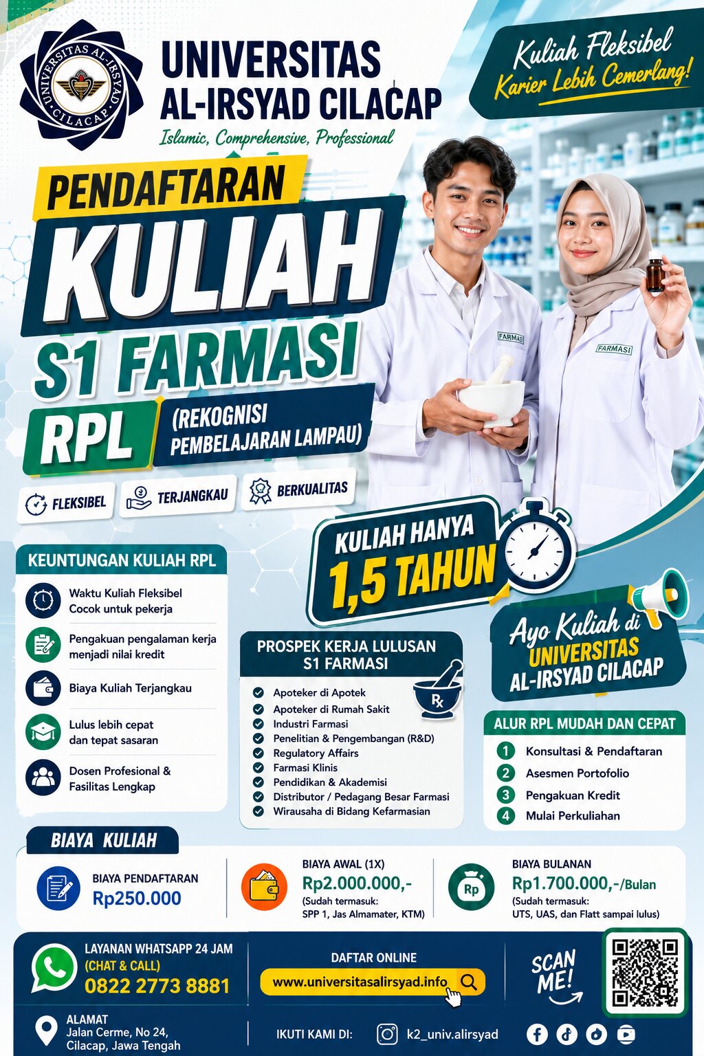 Kuliah S1 Farmasi 1,5 Tahun Lulus di UNAIC 