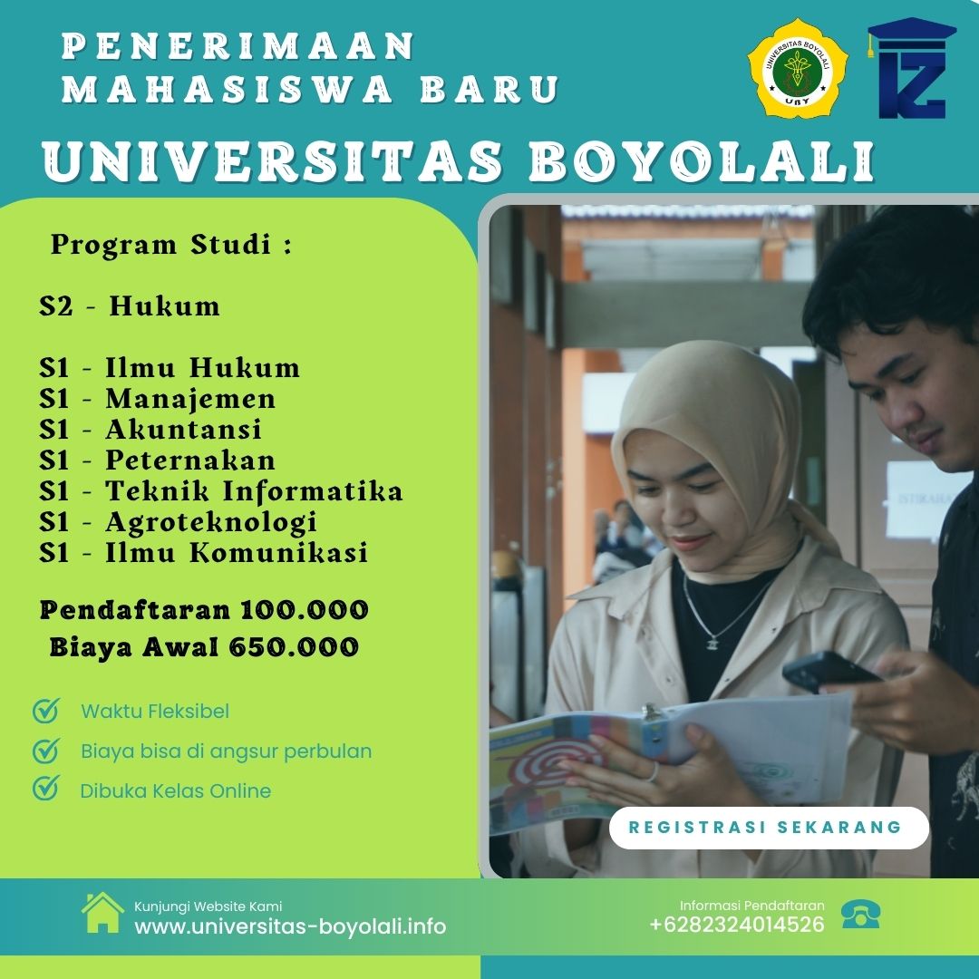 Penerimaan Mahasiswa Baru Kuliah Karyawan Universitas Boyolali