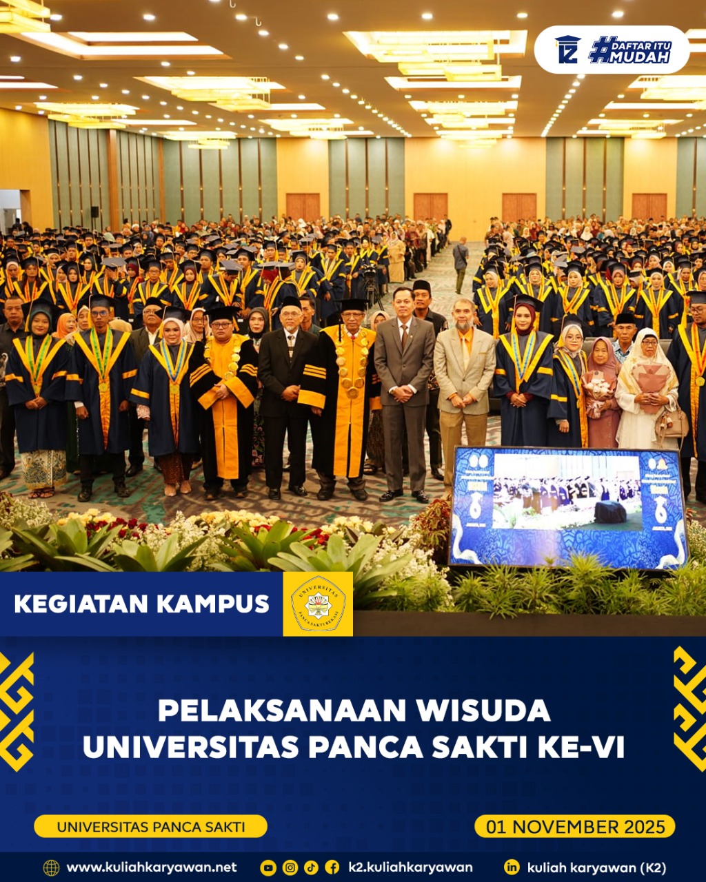Wisuda Mahasiswa Mahasiswi Universitas Panca Sakti Bekasi yang Ke-6