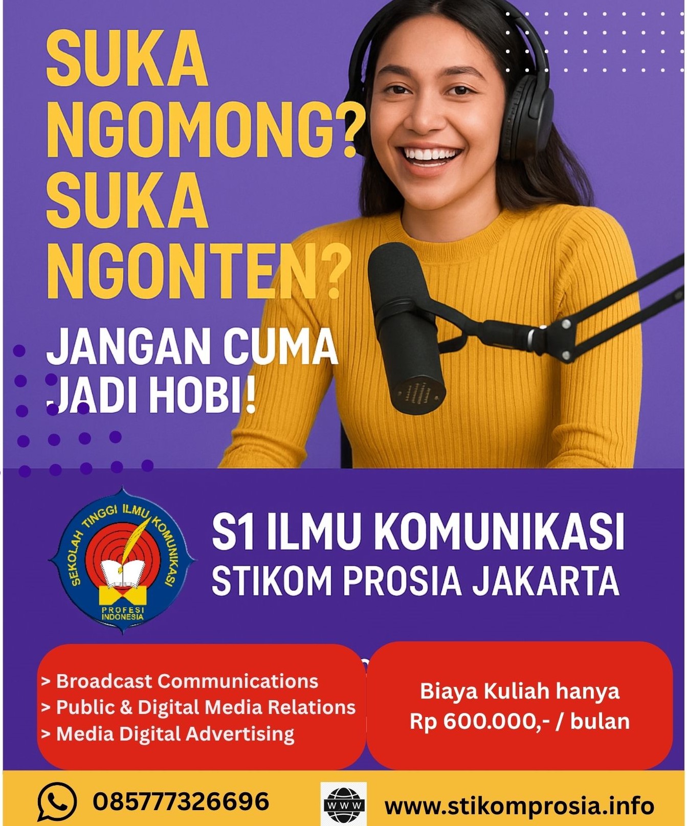 Kuliah S1 Ilmu Komunikasi di STIKOM PROSIA Jakarta