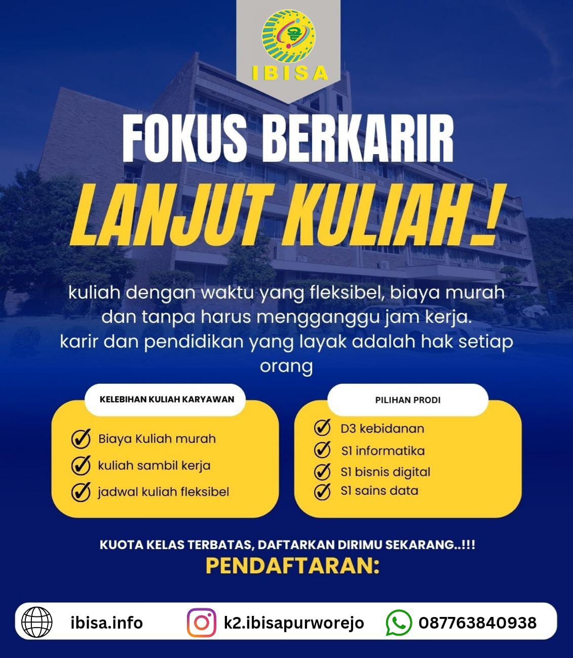 Akbid Purworejo Berubah Nama Menjadi IBISA Membuka Program Kuliah Kelas Karyawan