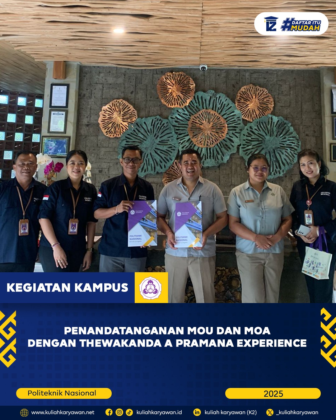 Kerja Terjamin Karna Politeknik Nasional Semakin Banyak MOU Dengan Industri