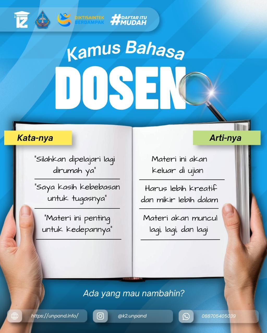 Membedah Kamus Bahasa Dosen Untuk Kelas karyawan 