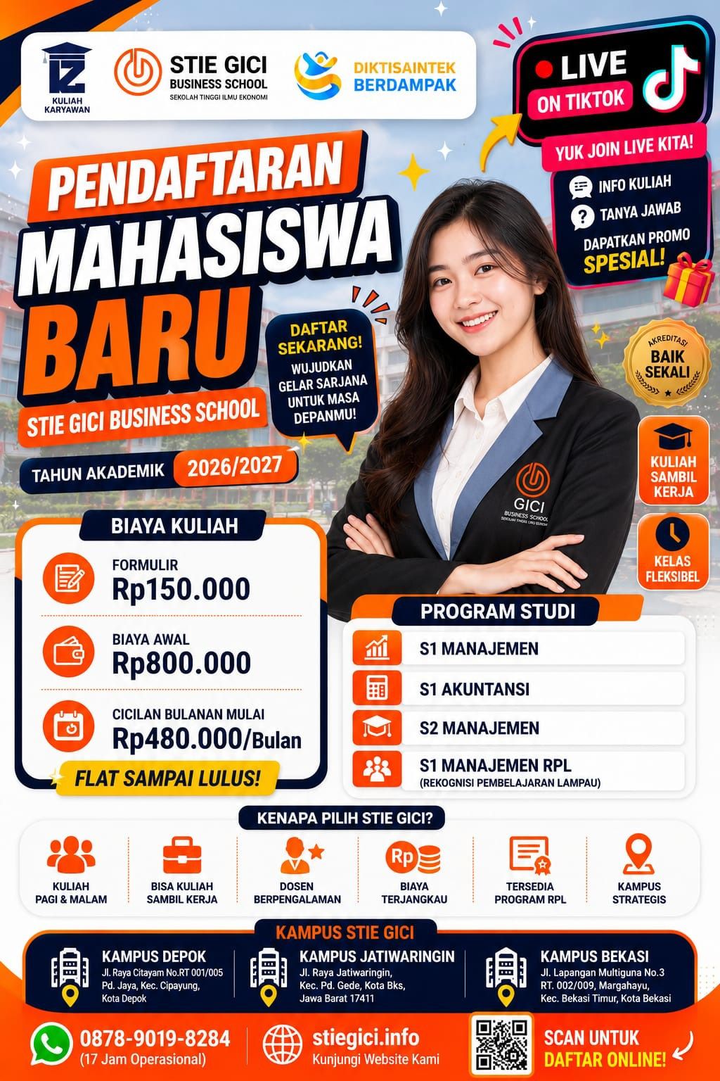 Kuliah Karyawan dengan Biaya Terjangkau area Depok dan Bekasi