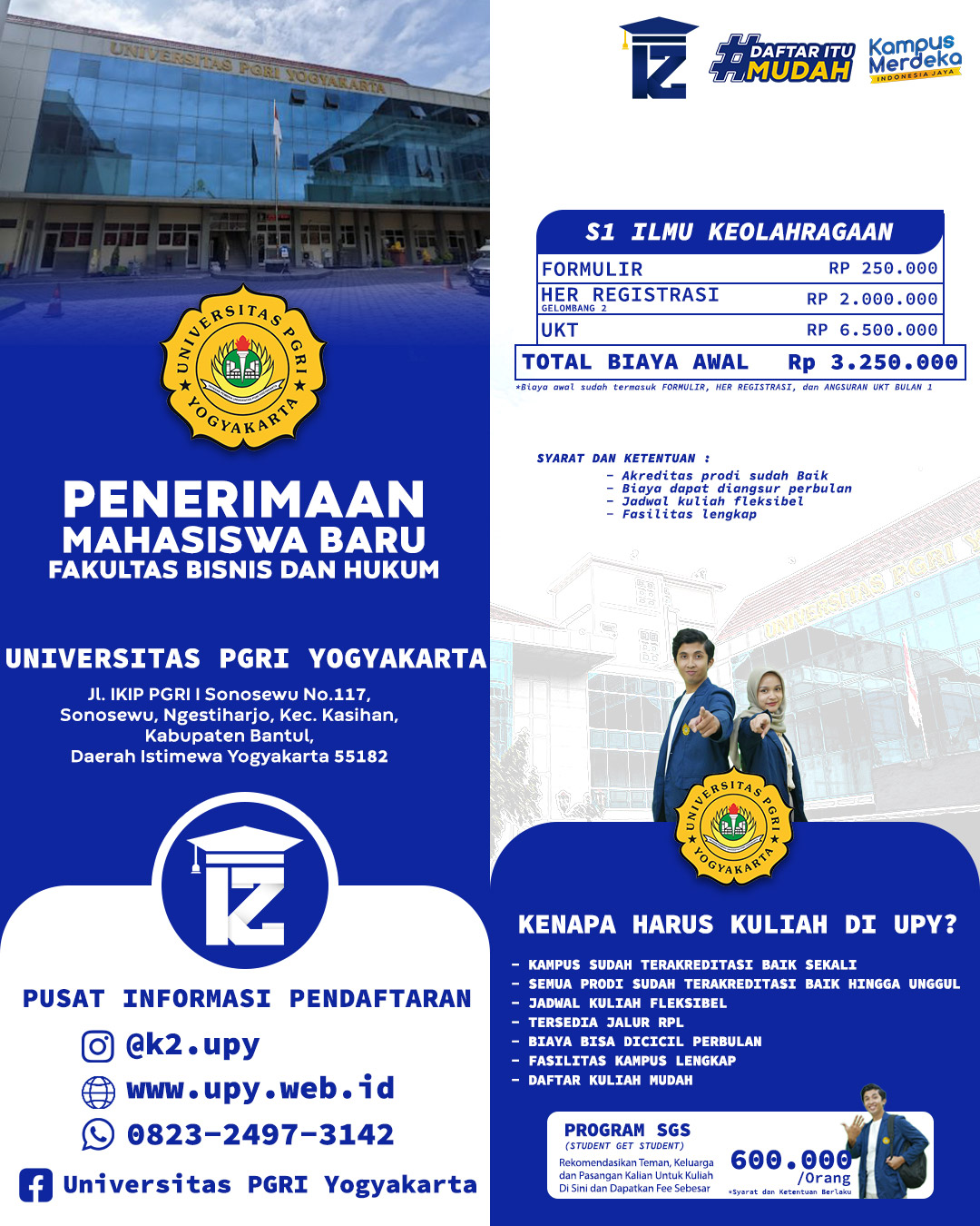 Rekomendasi Kuliah S1 Ilmu Keolahragaan Terbaik di Yogyakarta Universitas PGRI Yogyakarta (UPY)