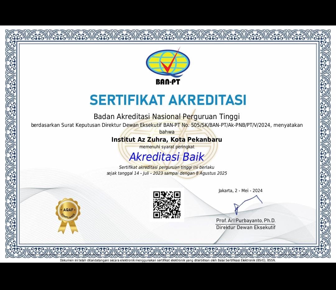 Institut Az Zuhra Terakdreditasi Baik
