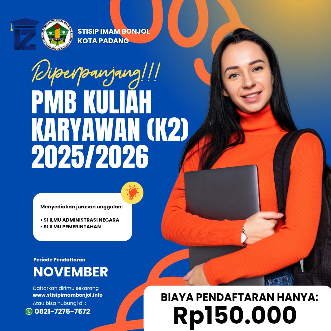 Pendaftaran Kuliah Karyawan STISIP Imam Bonjol Padang Tahun 2025 Diperpanjang