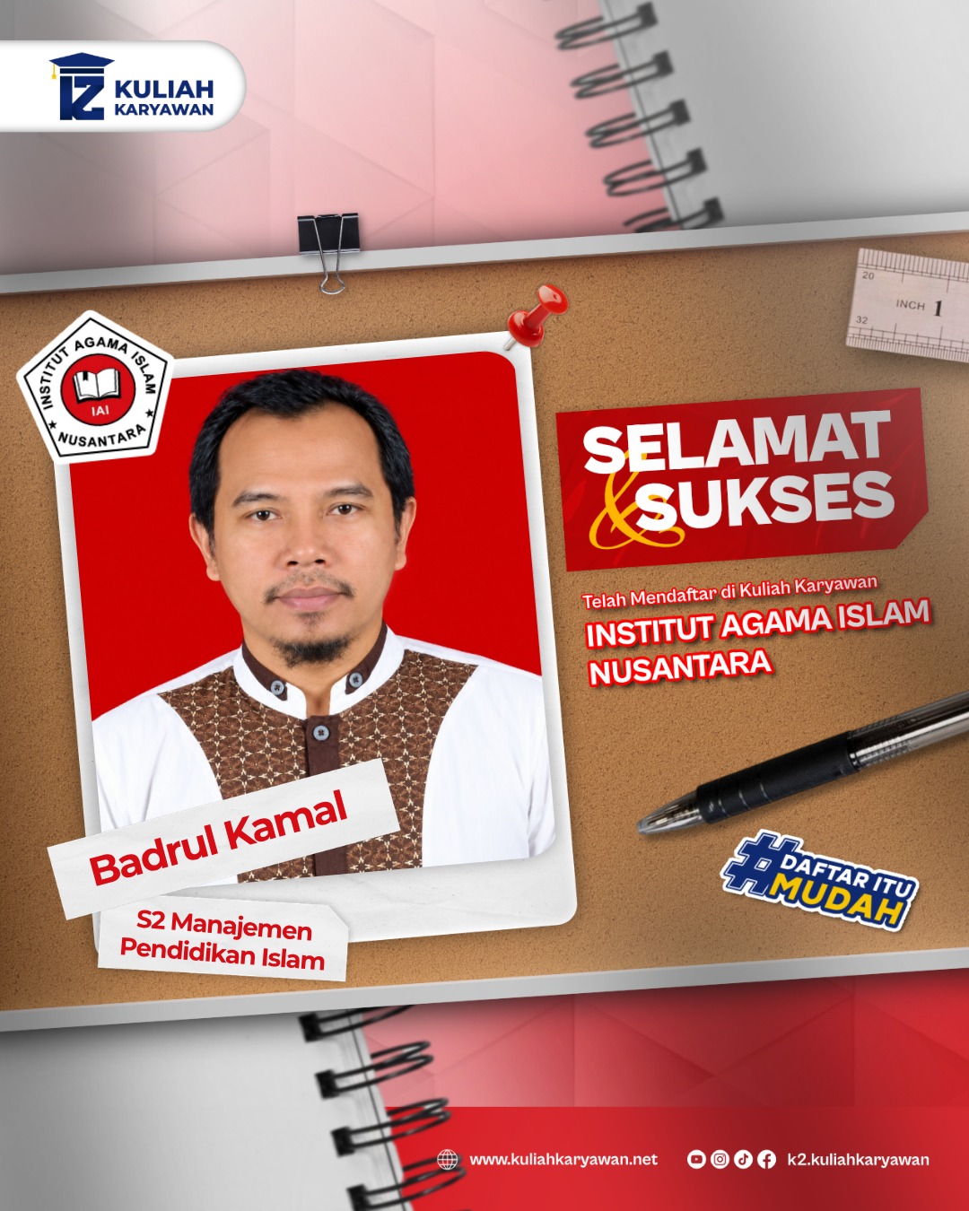 Lanjut Kuliah S2 Manajemen Pendidikan Islam di Kampus IAI Nusantara